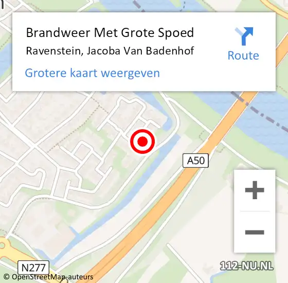 Locatie op kaart van de 112 melding: Brandweer Met Grote Spoed Naar Ravenstein, Jacoba Van Badenhof op 10 juli 2017 03:24