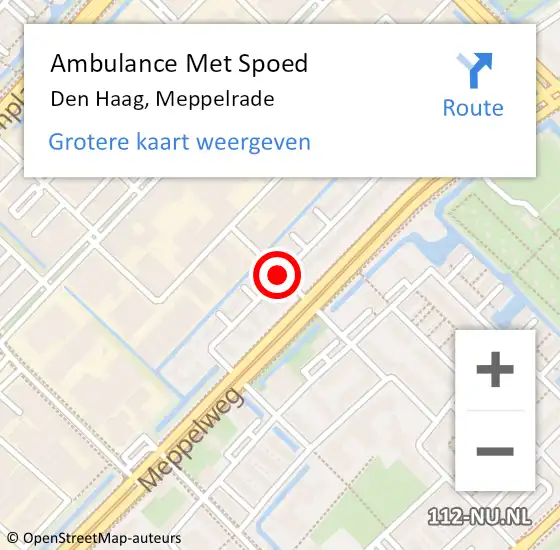 Locatie op kaart van de 112 melding: Ambulance Met Spoed Naar Den Haag, Meppelrade op 10 juli 2017 03:42