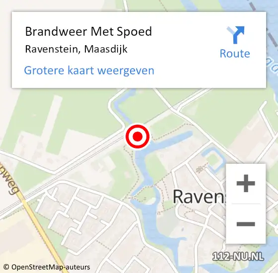 Locatie op kaart van de 112 melding: Brandweer Met Spoed Naar Ravenstein, Maasdijk op 10 juli 2017 04:19