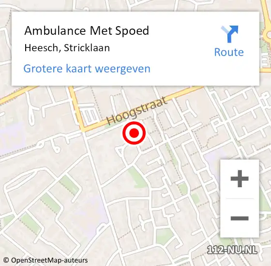 Locatie op kaart van de 112 melding: Ambulance Met Spoed Naar Heesch, Stricklaan op 10 juli 2017 04:32