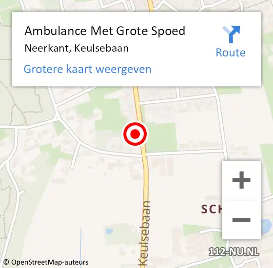 Locatie op kaart van de 112 melding: Ambulance Met Grote Spoed Naar Neerkant, Keulsebaan op 10 juli 2017 08:27