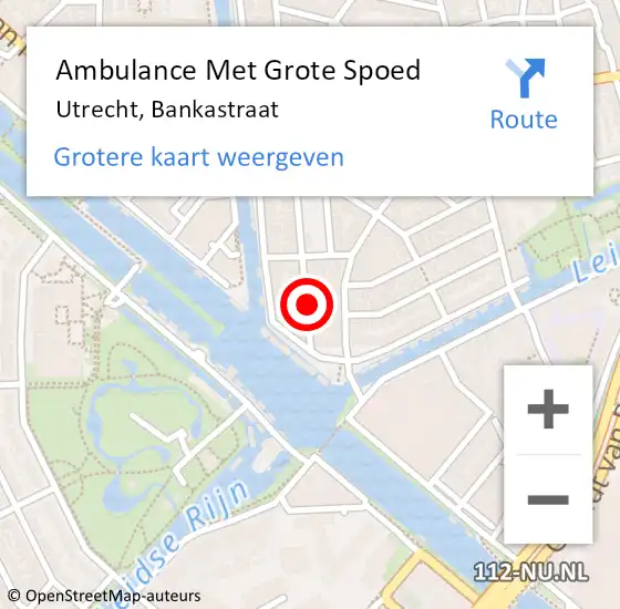 Locatie op kaart van de 112 melding: Ambulance Met Grote Spoed Naar Utrecht, Bankastraat op 10 juli 2017 08:34