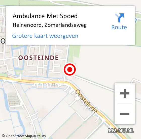 Locatie op kaart van de 112 melding: Ambulance Met Spoed Naar Heinenoord, Zomerlandseweg op 10 juli 2017 09:13