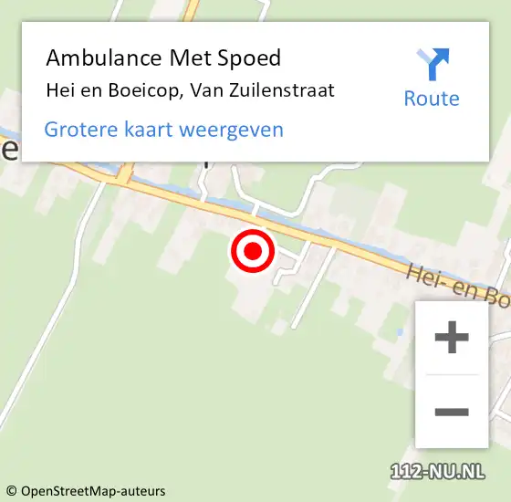 Locatie op kaart van de 112 melding: Ambulance Met Spoed Naar Hei en Boeicop, Van Zuilenstraat op 26 januari 2014 15:40