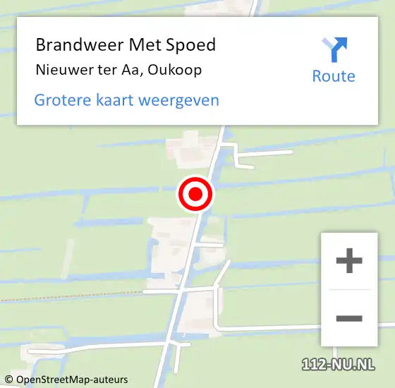 Locatie op kaart van de 112 melding: Brandweer Met Spoed Naar Nieuwer ter Aa, Oukoop op 10 juli 2017 11:07