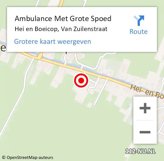 Locatie op kaart van de 112 melding: Ambulance Met Grote Spoed Naar Hei en Boeicop, Van Zuilenstraat op 26 januari 2014 15:41