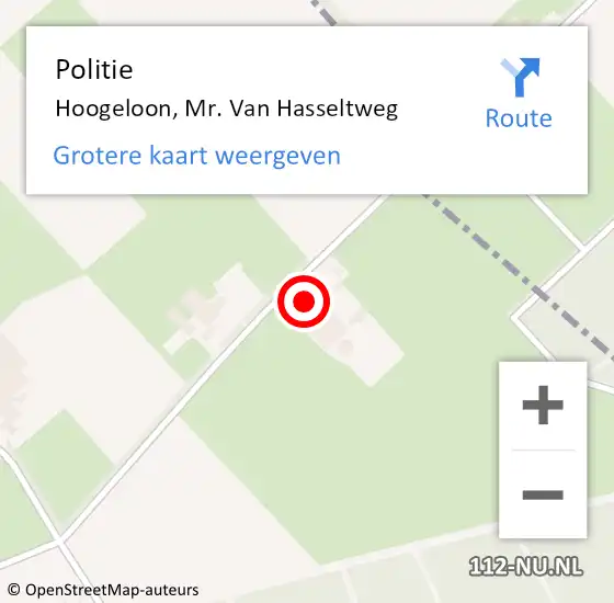 Locatie op kaart van de 112 melding: Politie Hoogeloon, Mr. Van Hasseltweg op 10 juli 2017 11:20