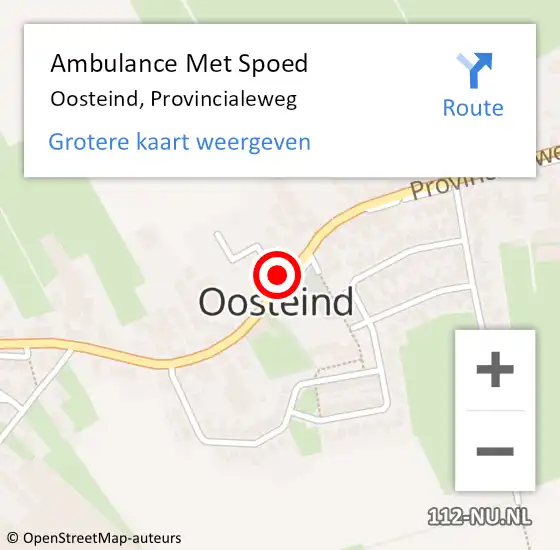 Locatie op kaart van de 112 melding: Ambulance Met Spoed Naar Oosteind, Provincialeweg op 10 juli 2017 12:50