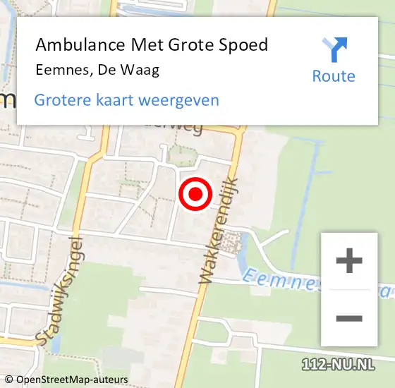 Locatie op kaart van de 112 melding: Ambulance Met Grote Spoed Naar Eemnes, De Waag op 10 juli 2017 13:50