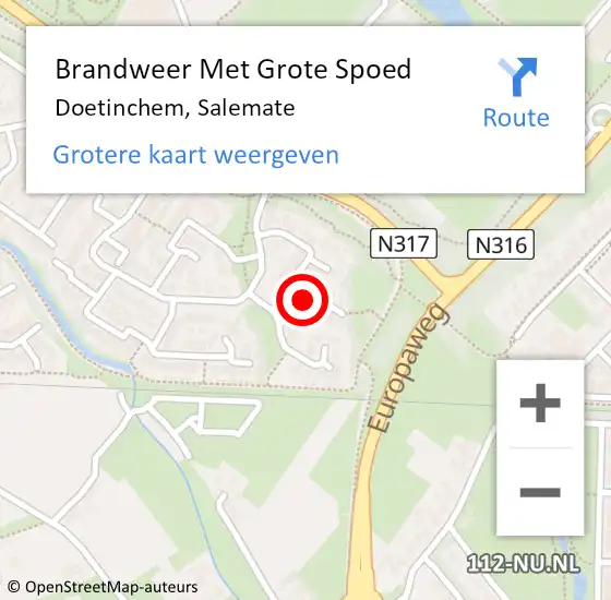 Locatie op kaart van de 112 melding: Brandweer Met Grote Spoed Naar Doetinchem, Salemate op 26 januari 2014 16:17