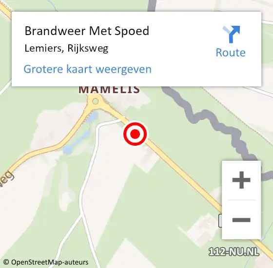 Locatie op kaart van de 112 melding: Brandweer Met Spoed Naar Lemiers, Rijksweg op 10 juli 2017 16:33
