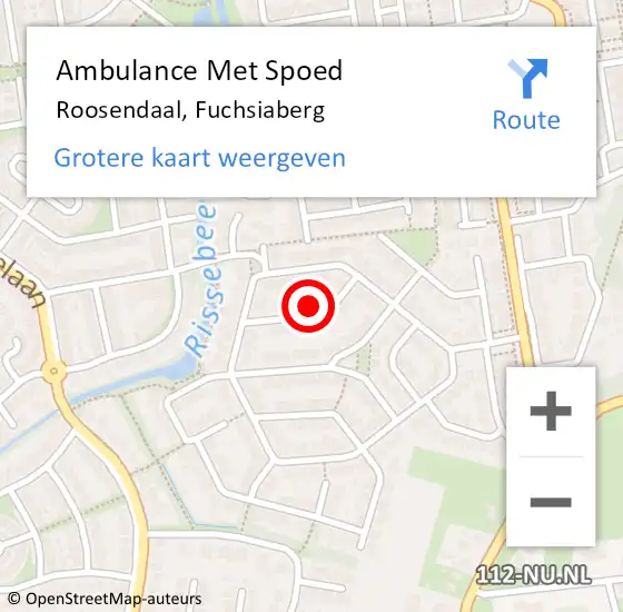 Locatie op kaart van de 112 melding: Ambulance Met Spoed Naar Roosendaal, Fuchsiaberg op 10 juli 2017 18:16