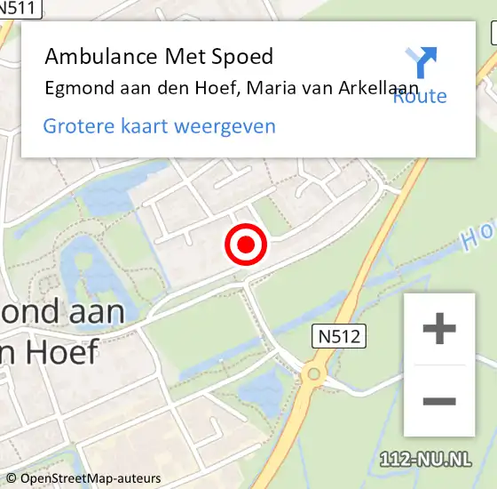 Locatie op kaart van de 112 melding: Ambulance Met Spoed Naar Egmond aan den Hoef, Maria van Arkellaan op 10 juli 2017 18:33