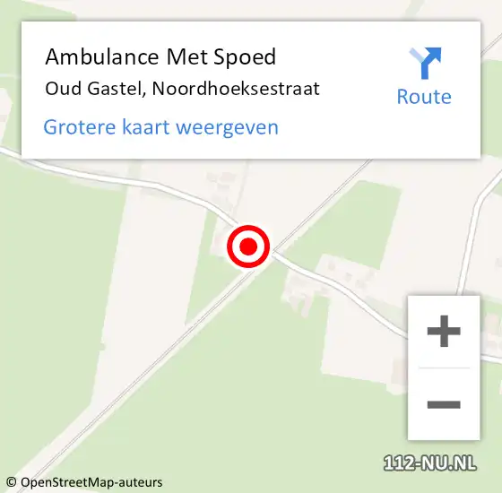 Locatie op kaart van de 112 melding: Ambulance Met Spoed Naar Oud Gastel, Noordhoeksestraat op 10 juli 2017 19:15