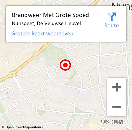 Locatie op kaart van de 112 melding: Brandweer Met Grote Spoed Naar Nunspeet, De Veluwse Heuvel op 10 juli 2017 19:42