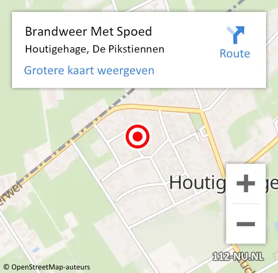 Locatie op kaart van de 112 melding: Brandweer Met Spoed Naar Houtigehage, De Pikstiennen op 10 juli 2017 19:57