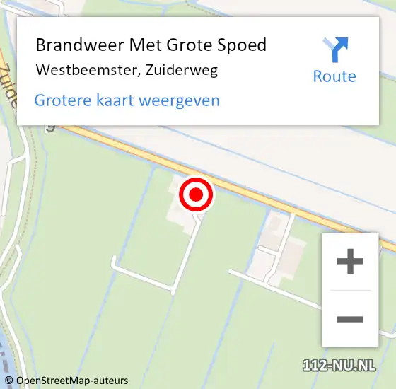 Locatie op kaart van de 112 melding: Brandweer Met Grote Spoed Naar Westbeemster, Zuiderweg op 10 juli 2017 20:13