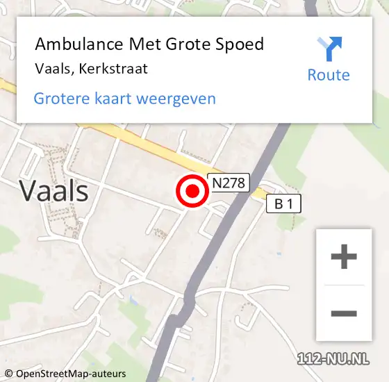 Locatie op kaart van de 112 melding: Ambulance Met Grote Spoed Naar Vaals, Kerkstraat op 26 januari 2014 17:03