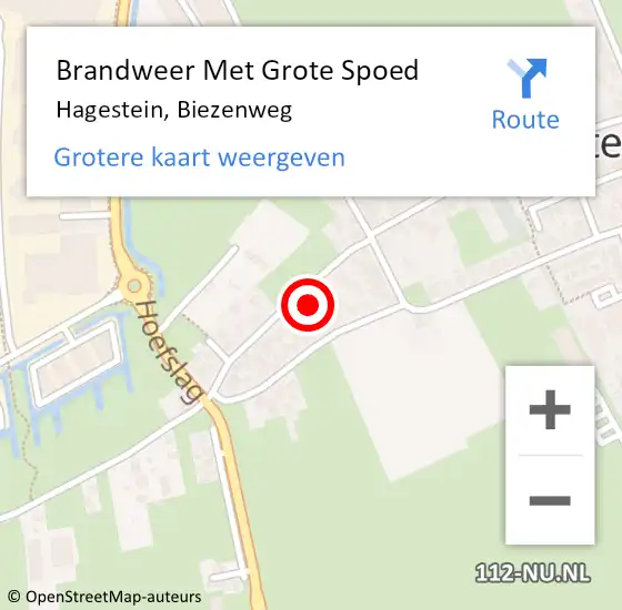 Locatie op kaart van de 112 melding: Brandweer Met Grote Spoed Naar Hagestein, Biezenweg op 10 juli 2017 21:23