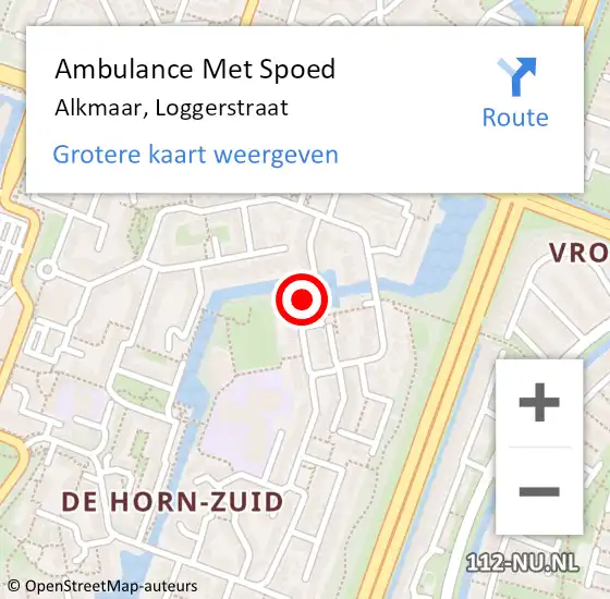 Locatie op kaart van de 112 melding: Ambulance Met Spoed Naar Alkmaar, Loggerstraat op 11 juli 2017 02:44