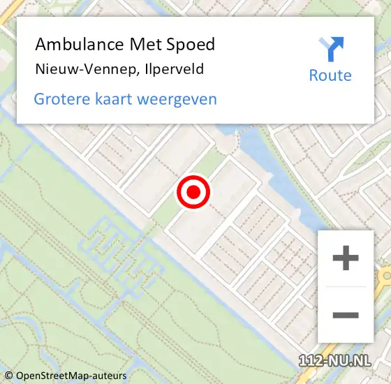 Locatie op kaart van de 112 melding: Ambulance Met Spoed Naar Nieuw-Vennep, Ilperveld op 11 juli 2017 08:28