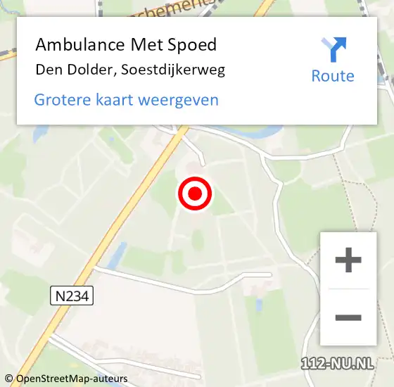 Locatie op kaart van de 112 melding: Ambulance Met Spoed Naar Den Dolder, Soestdijkerweg op 11 juli 2017 08:33