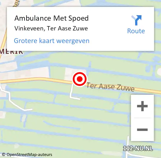 Locatie op kaart van de 112 melding: Ambulance Met Spoed Naar Vinkeveen, Ter Aase Zuwe op 11 juli 2017 09:01