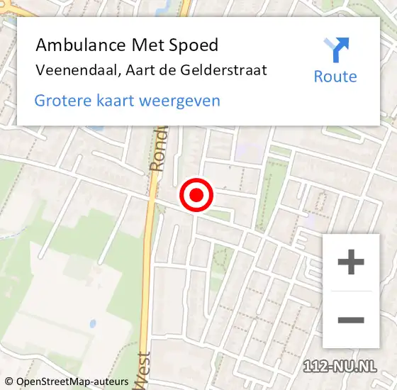 Locatie op kaart van de 112 melding: Ambulance Met Spoed Naar Veenendaal, Aart de Gelderstraat op 11 juli 2017 09:28