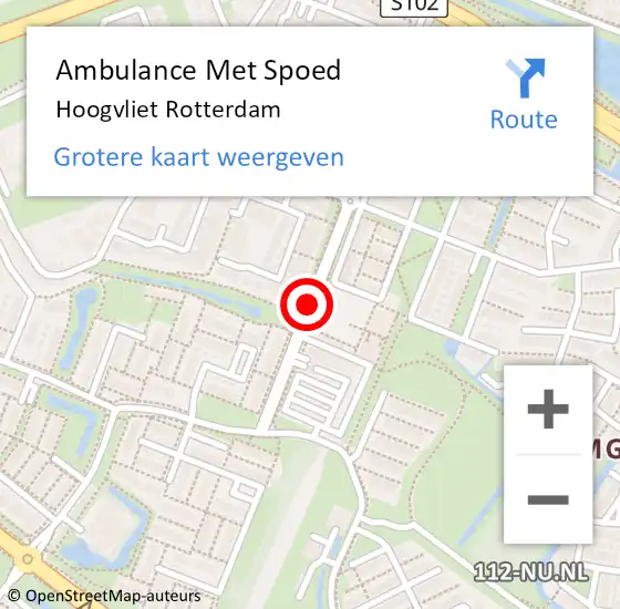 Locatie op kaart van de 112 melding: Ambulance Met Spoed Naar Hoogvliet Rotterdam op 11 juli 2017 10:07