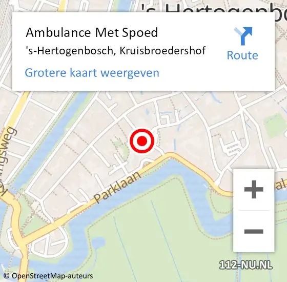 Locatie op kaart van de 112 melding: Ambulance Met Spoed Naar 's-Hertogenbosch, Kruisbroedershof op 11 juli 2017 10:17