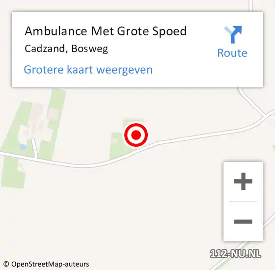 Locatie op kaart van de 112 melding: Ambulance Met Grote Spoed Naar Cadzand, Bosweg op 11 juli 2017 10:37
