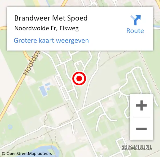 Locatie op kaart van de 112 melding: Brandweer Met Spoed Naar Noordwolde Fr, Elsweg op 11 juli 2017 10:42