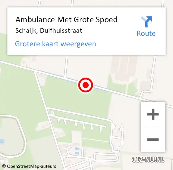 Locatie op kaart van de 112 melding: Ambulance Met Grote Spoed Naar Schaijk, Duifhuisstraat op 11 juli 2017 11:43