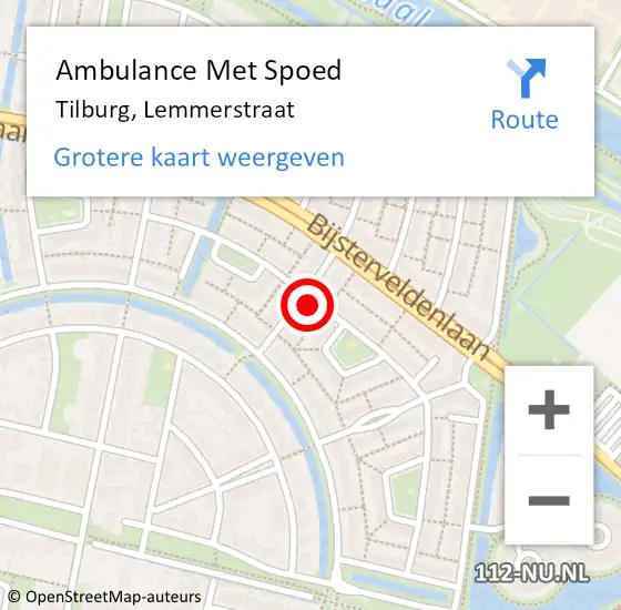 Locatie op kaart van de 112 melding: Ambulance Met Spoed Naar Tilburg, Lemmerstraat op 11 juli 2017 12:46