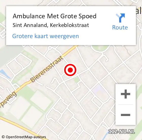 Locatie op kaart van de 112 melding: Ambulance Met Grote Spoed Naar Sint Annaland, Kerkeblokstraat op 11 juli 2017 13:02