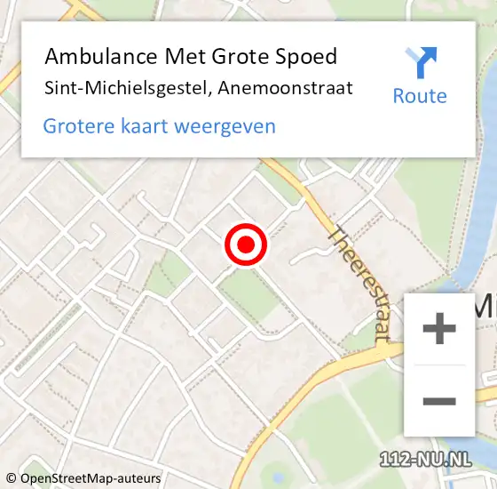 Locatie op kaart van de 112 melding: Ambulance Met Grote Spoed Naar Sint-Michielsgestel, Anemoonstraat op 11 juli 2017 13:04