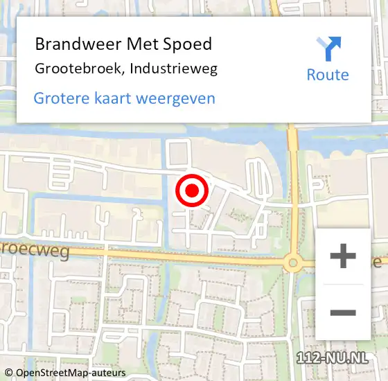 Locatie op kaart van de 112 melding: Brandweer Met Spoed Naar Grootebroek, Industrieweg op 11 juli 2017 13:38