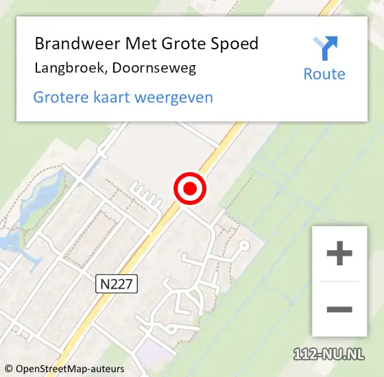 Locatie op kaart van de 112 melding: Brandweer Met Grote Spoed Naar Langbroek, Doornseweg op 11 juli 2017 13:51