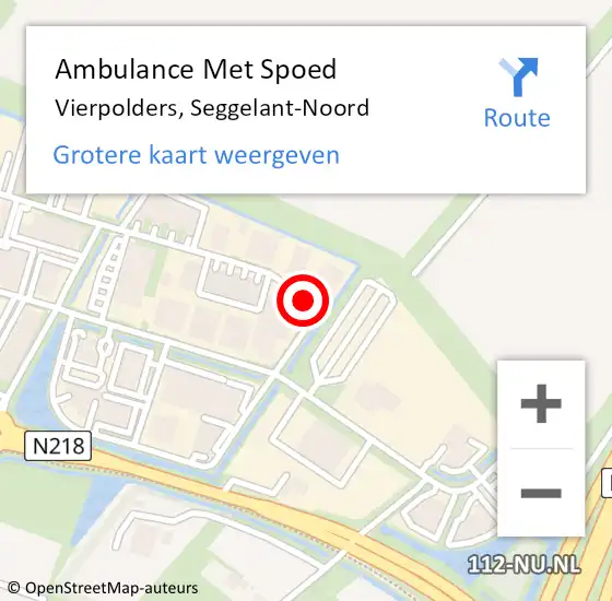 Locatie op kaart van de 112 melding: Ambulance Met Spoed Naar Vierpolders, Seggelant-Noord op 11 juli 2017 14:04