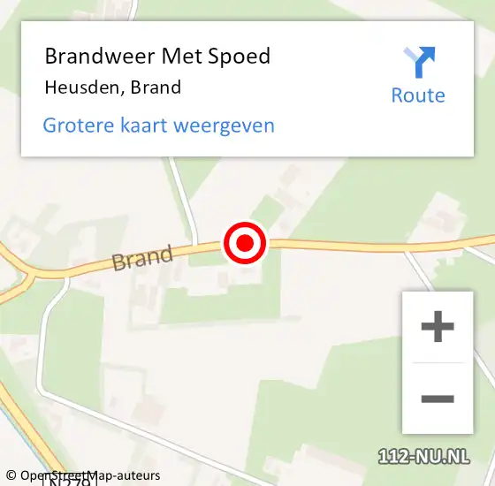 Locatie op kaart van de 112 melding: Brandweer Met Spoed Naar Asten, Brand op 11 juli 2017 14:34