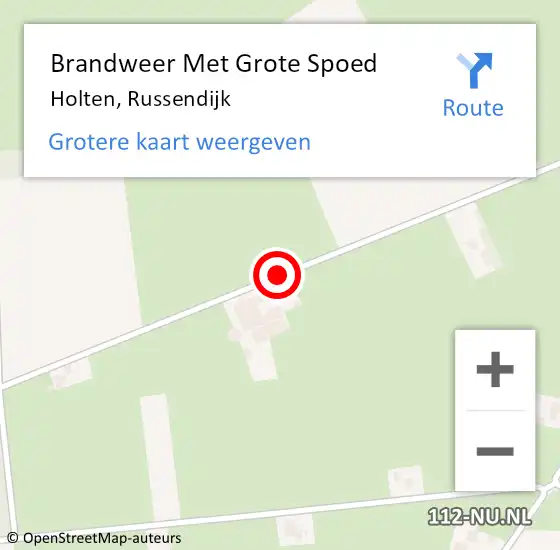 Locatie op kaart van de 112 melding: Brandweer Met Grote Spoed Naar Holten, Russendijk op 11 juli 2017 14:41