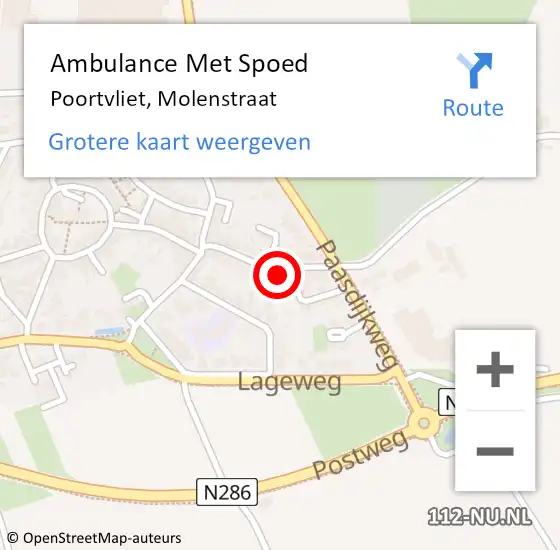 Locatie op kaart van de 112 melding: Ambulance Met Spoed Naar Poortvliet, Molenstraat op 11 juli 2017 14:44