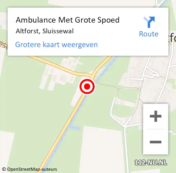 Locatie op kaart van de 112 melding: Ambulance Met Grote Spoed Naar Altforst, Sluissewal op 11 juli 2017 15:48