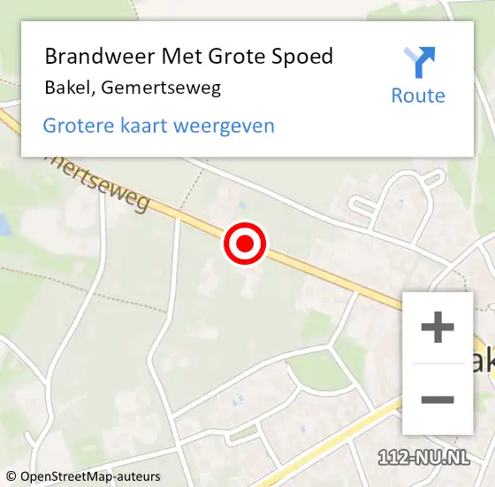 Locatie op kaart van de 112 melding: Brandweer Met Grote Spoed Naar Bakel, Gemertseweg op 11 juli 2017 16:11