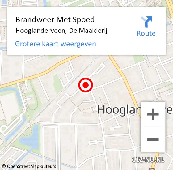 Locatie op kaart van de 112 melding: Brandweer Met Spoed Naar Hooglanderveen, De Maalderij op 11 juli 2017 16:17