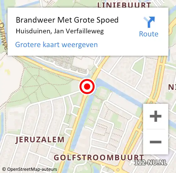 Locatie op kaart van de 112 melding: Brandweer Met Grote Spoed Naar Huisduinen, Jan Verfailleweg op 11 juli 2017 16:42