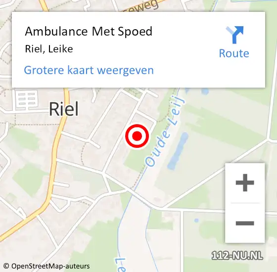 Locatie op kaart van de 112 melding: Ambulance Met Spoed Naar Riel, Leike op 11 juli 2017 17:00