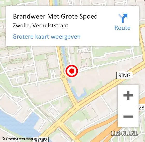 Locatie op kaart van de 112 melding: Brandweer Met Grote Spoed Naar Zwolle, Verhulststraat op 11 juli 2017 17:24