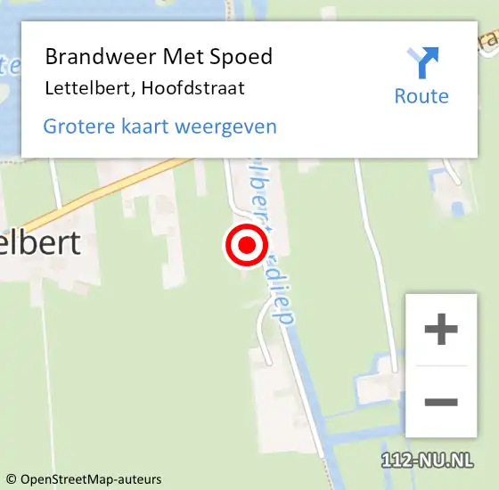 Locatie op kaart van de 112 melding: Brandweer Met Spoed Naar Lettelbert, Hoofdstraat op 11 juli 2017 17:49