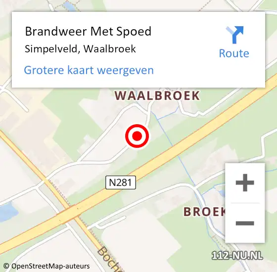 Locatie op kaart van de 112 melding: Brandweer Met Spoed Naar Simpelveld, Waalbroek op 11 juli 2017 18:13